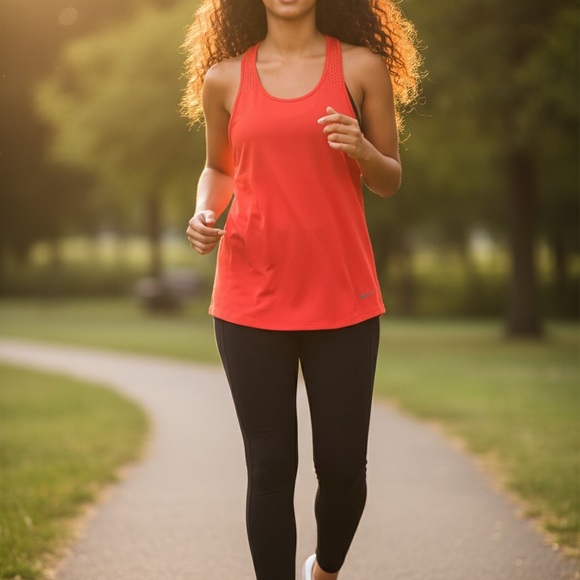 Nike Tank Salmon Color Shirt Ladies Comfort Athletic Running DriFit Women Large - Picture 2 of 11